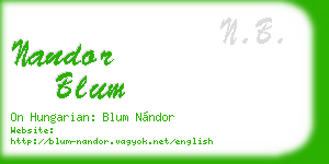 nandor blum business card